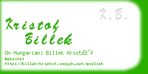 kristof billek business card